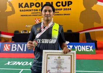 Bripda Arya Satya dari Polres Kukar Antar Tim Bulu Tangkis Polda Kaltim Raih Posisi Kedua di Kapolri Cup 2024